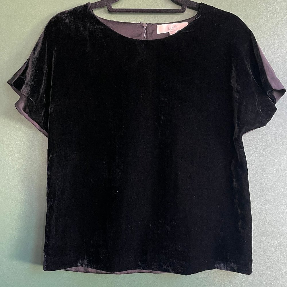 Ann Taylor LOFT | Velvet & Silk Top - XS - Picture 2 of 5
